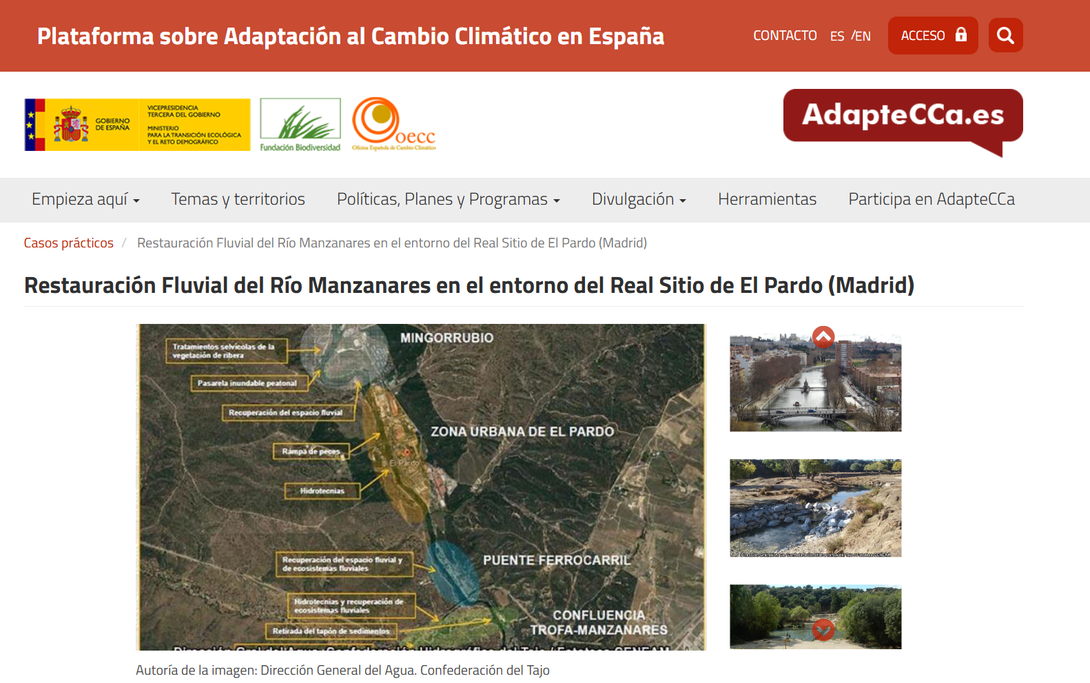 restauración del Río Manzanares en el entorno del Real Sitio de El Pardo (Madrid)