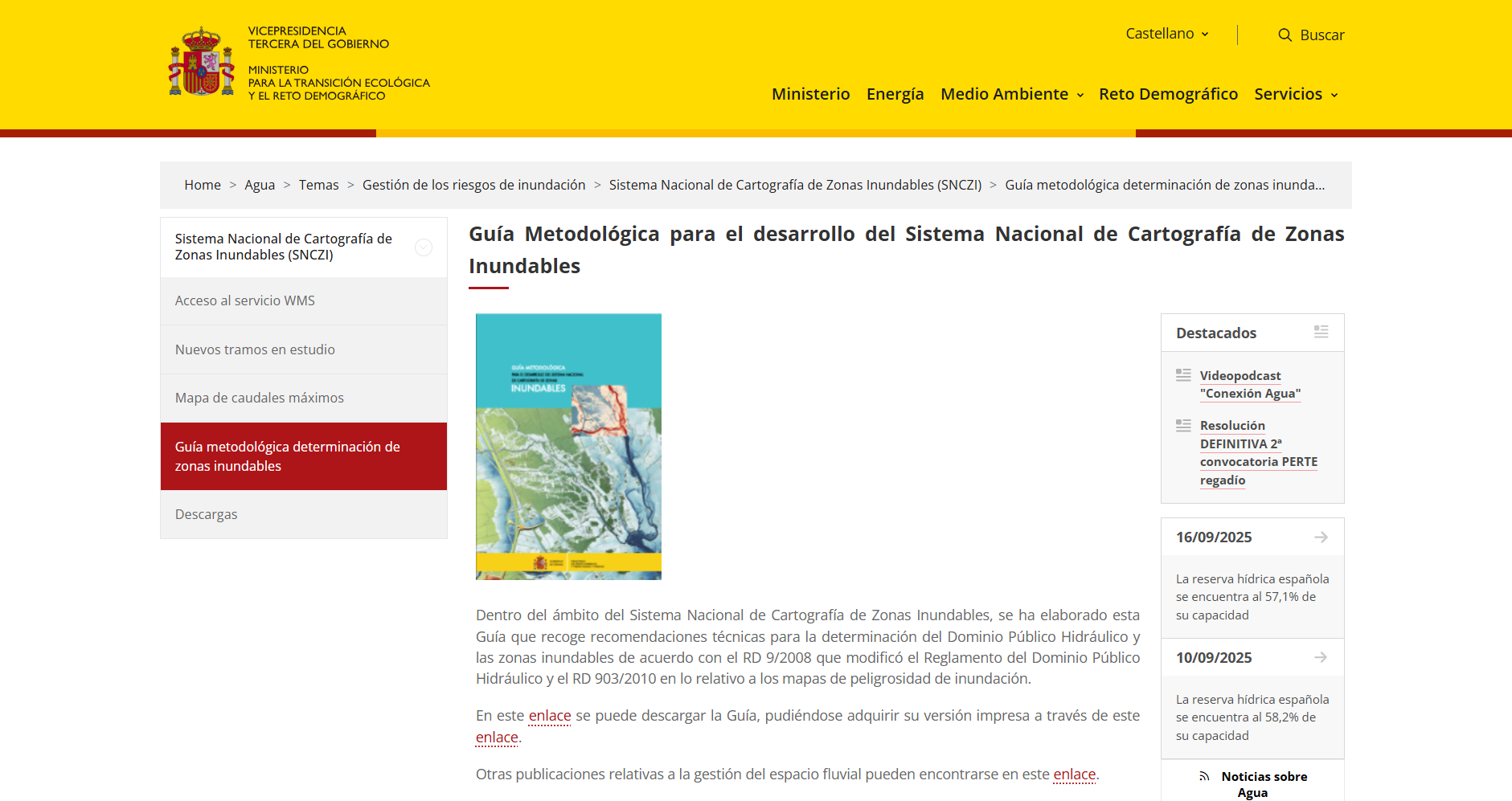 Guía metodológica para el desarrollo del sistema nacional de cartografía de zonas inundables